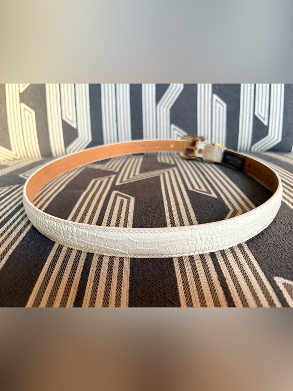 VTG Brighton White Croc Metal Heart Belt Size L - Picture 15 of 15